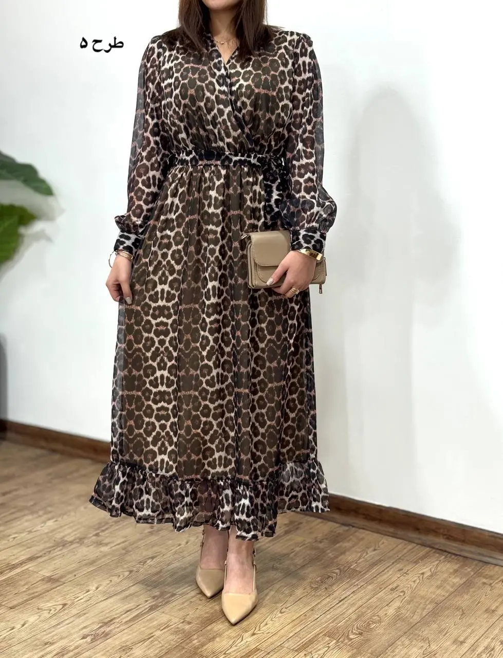 پیراهن بلند حریر آستردار آوا کد 4397